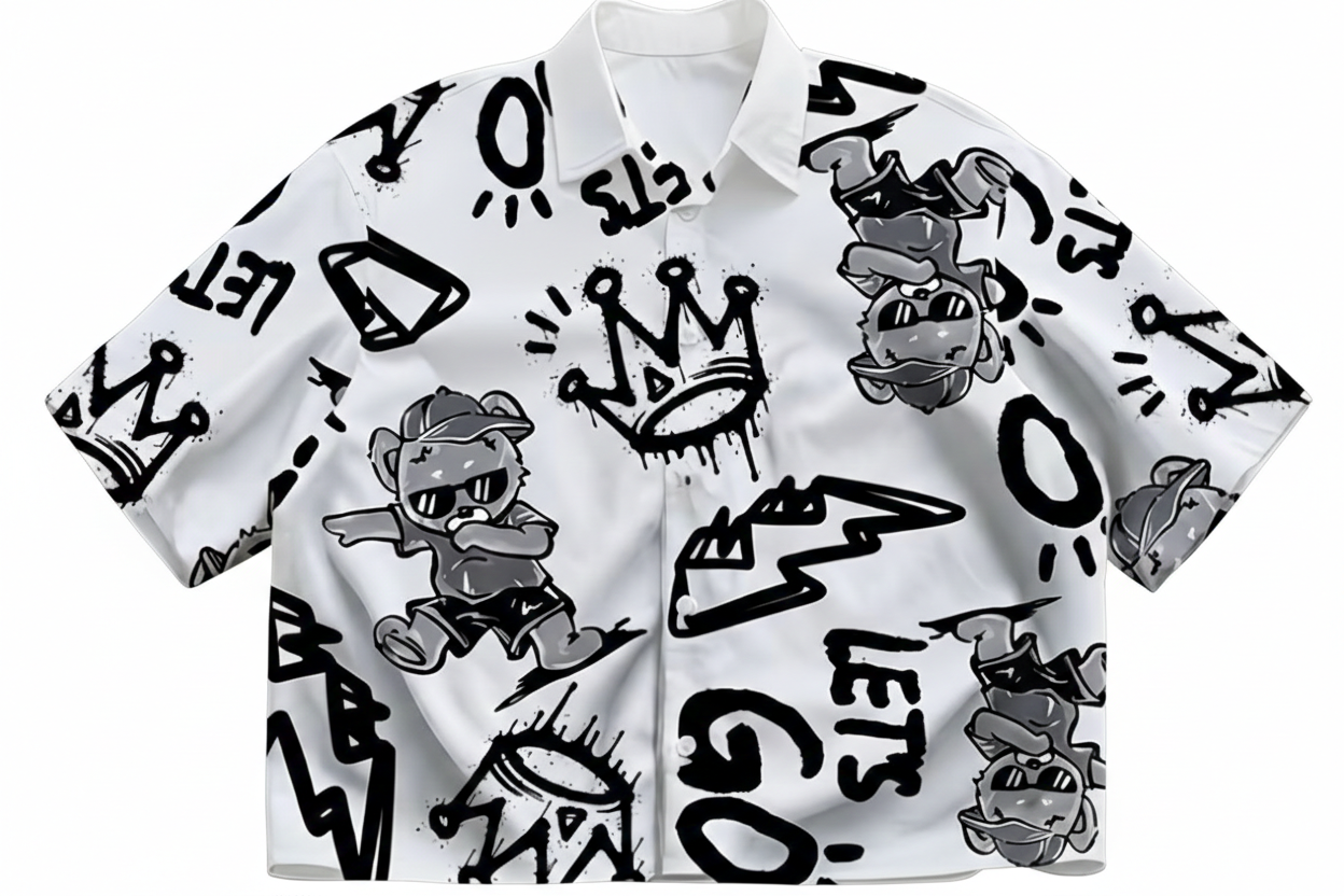 Camiseta Baggy de botones